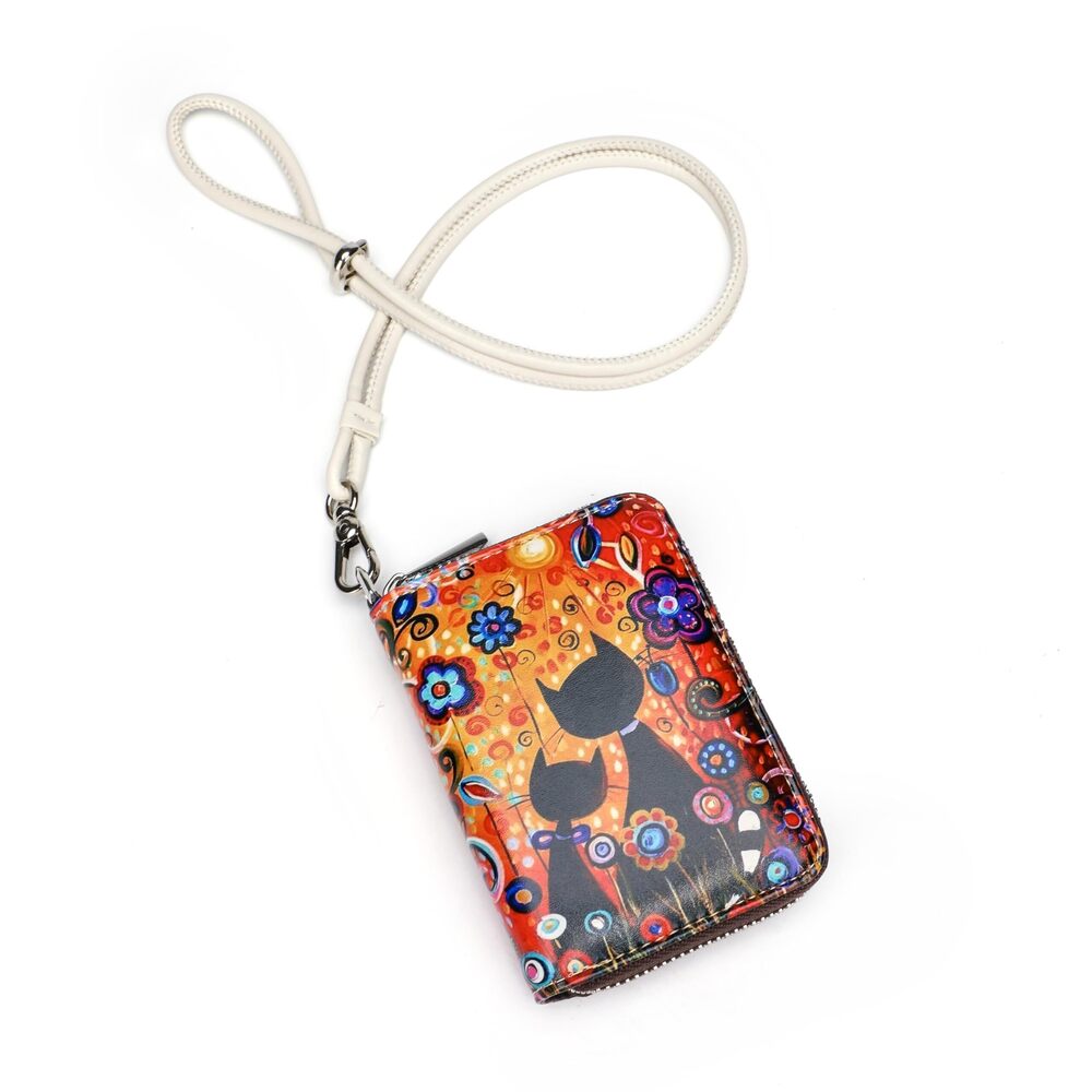 8305 RFID Credit Card Holder Wallets Leather Zipper Card Case Holder Wallet